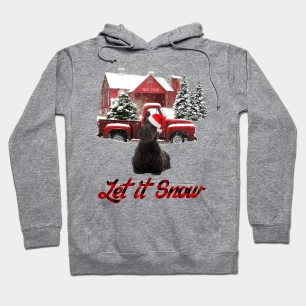 Scottish Terrier Let It Snow Tree Farm Red Truck Christmas Hoodie by TATTOO project